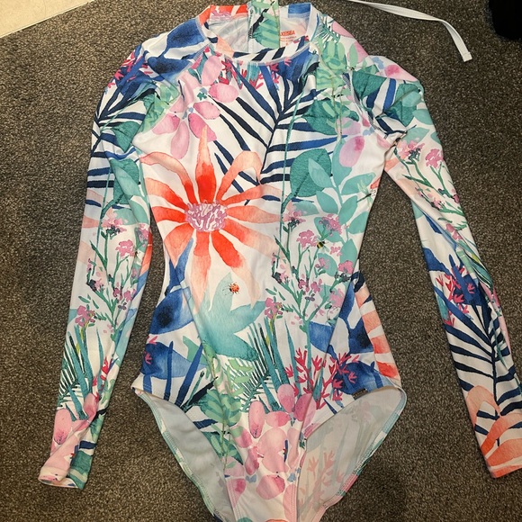 Other - Floral Long Sleeve Women's Swimsuit